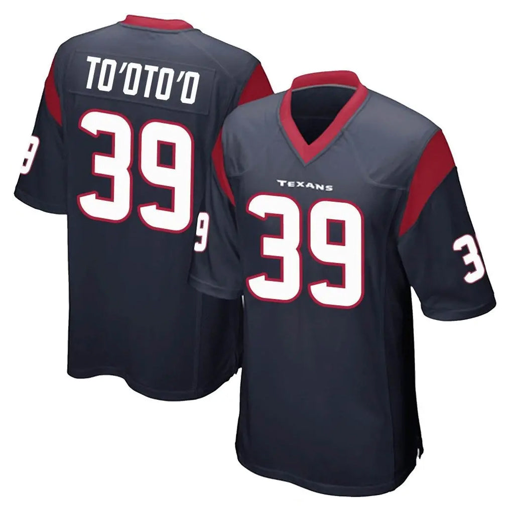 Friene H.Texans #39 Henry To'oTo'o Player Navy Home Game Stitched Jerseys