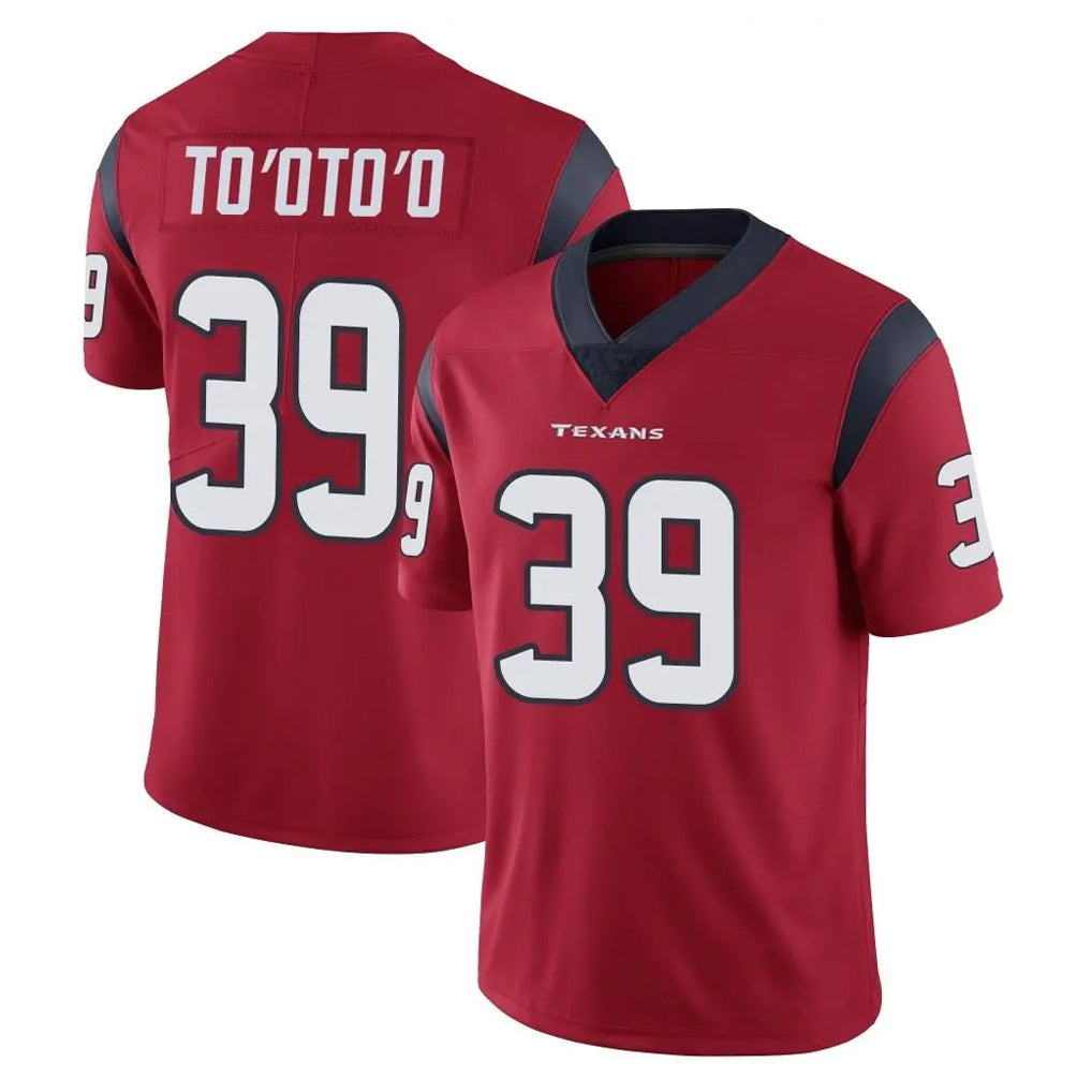 Friene H.Texans #39 Henry To'oTo'o Player Red Limited Vapor Untouchable Home Game Stitched Jerseys