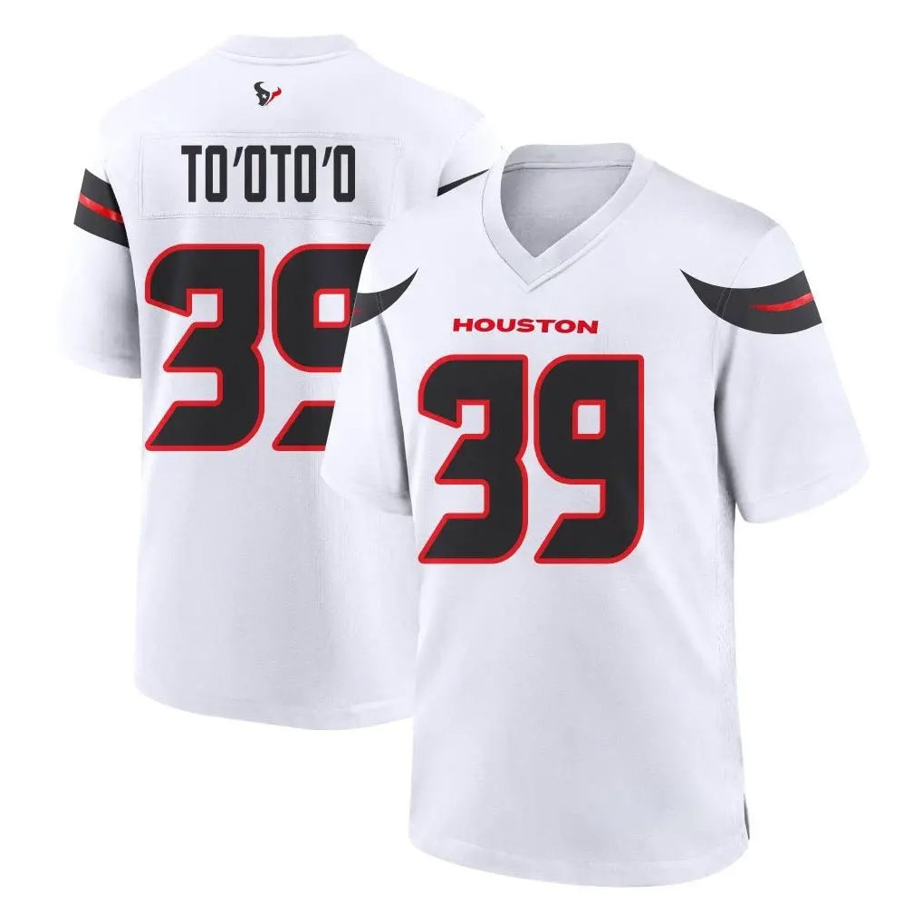 Friene H.Texans #39 Henry To'oTo'o Player White Home Game Stitched Jerseys
