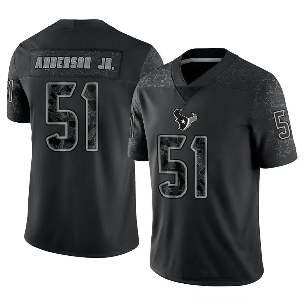 Friene H.Texans #51 Will Anderson Jr. Player Black REFLECTIVE Limited Stitched Jerseys