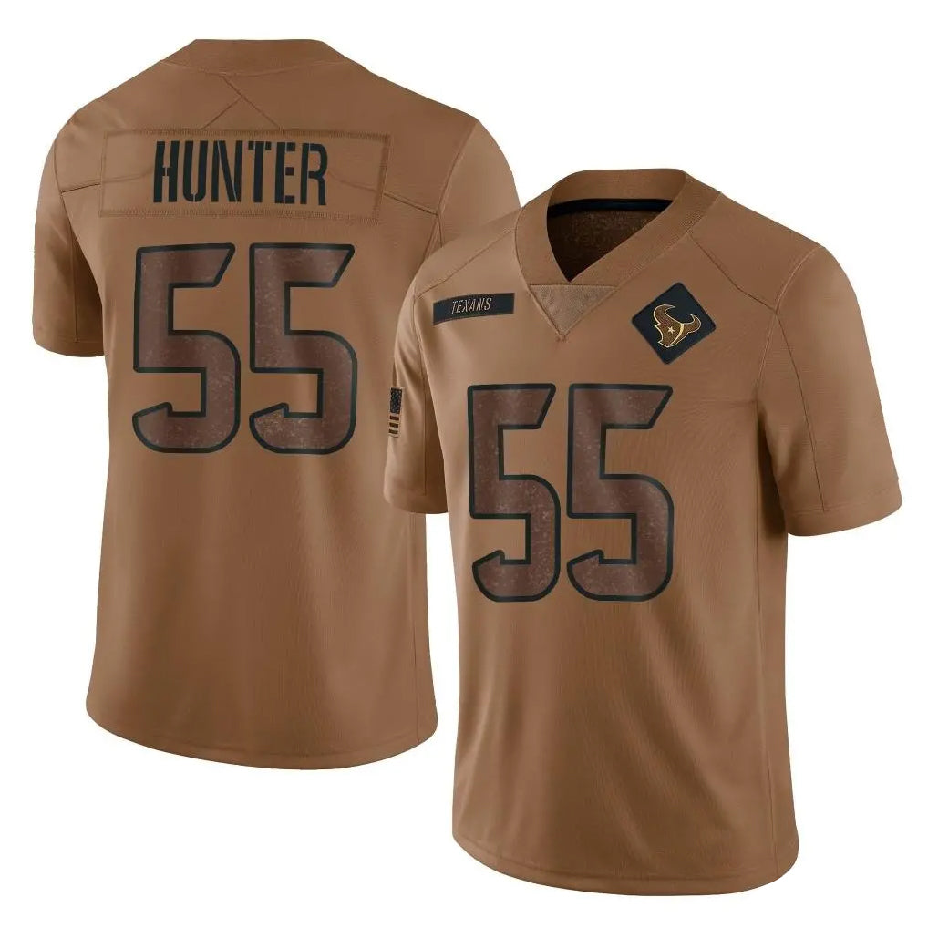 Friene H.Texans #55 Danielle Hunter Player Brown Salute To Service Limited Stitched Jerseys