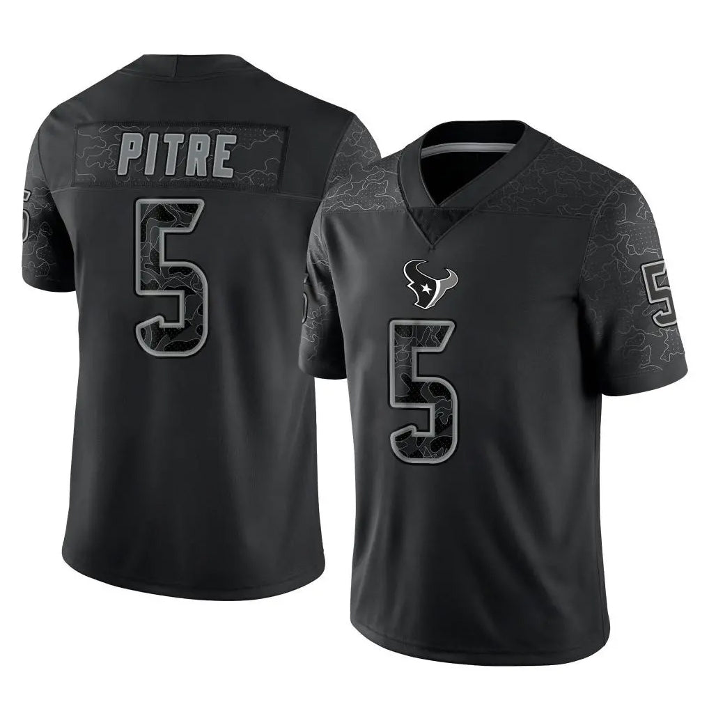 Friene H.Texans #5 Jalen Pitre Player Black Reflective Limited Game Stitched Jerseys