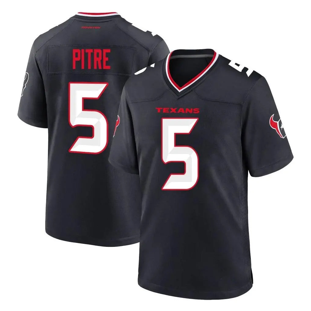 Friene H.Texans #5 Jalen Pitre Player Navy Team Home Game Stitched Jerseys