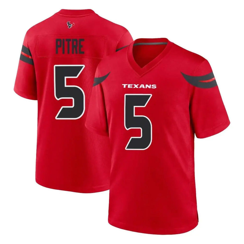 Friene H.Texans #5 Jalen Pitre Player Red Alternate Home Game Stitched Jerseys