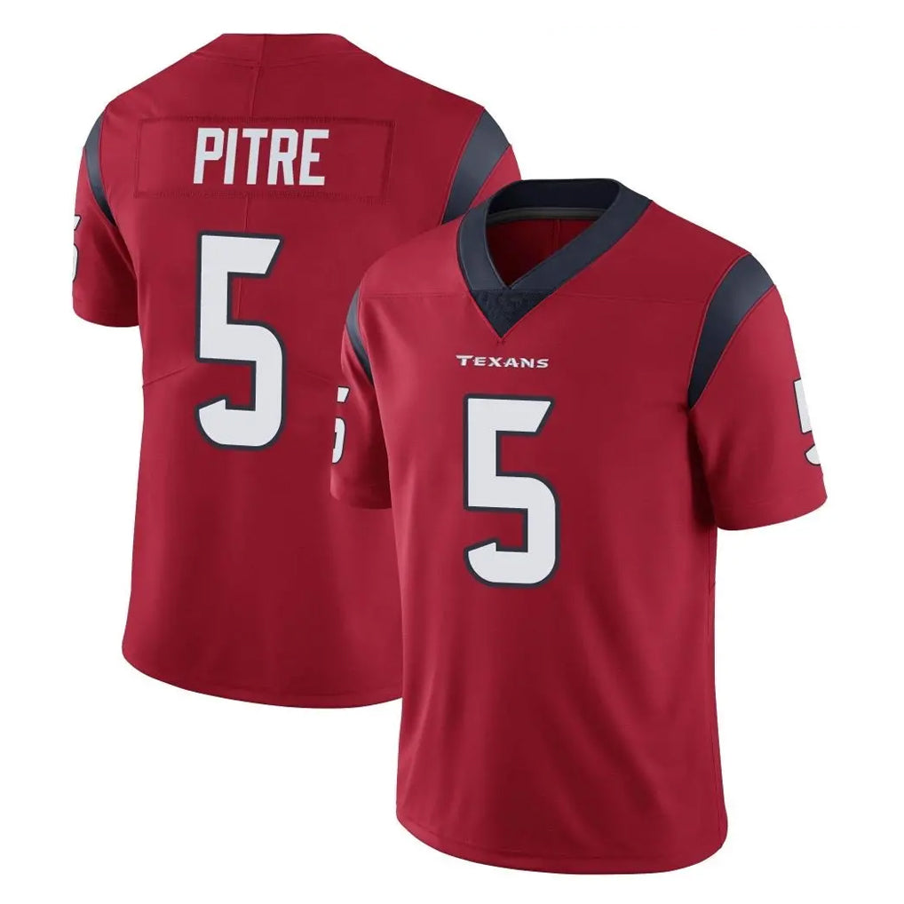 Friene H.Texans #5 Jalen Pitre Player Red Limited Vapor Untouchable Home Game Stitched Jerseys