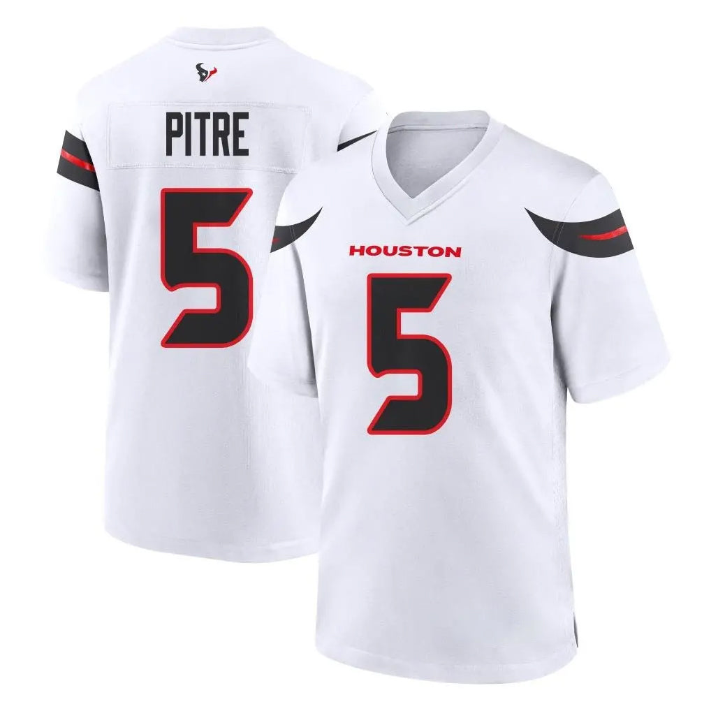 Friene H.Texans #5 Jalen Pitre Player White Home Game Stitched Jerseys