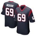 Friene H.Texans #69 Ed Ingram Player Navy Home Game Stitched Jerseys