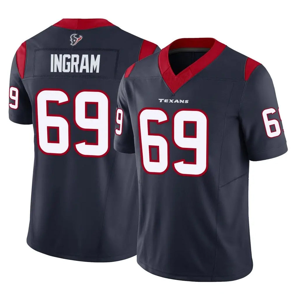 Friene H.Texans #69 Ed Ingram Player Navy Limited Vapor F.U.S.E. Home Game Stitched Jerseys