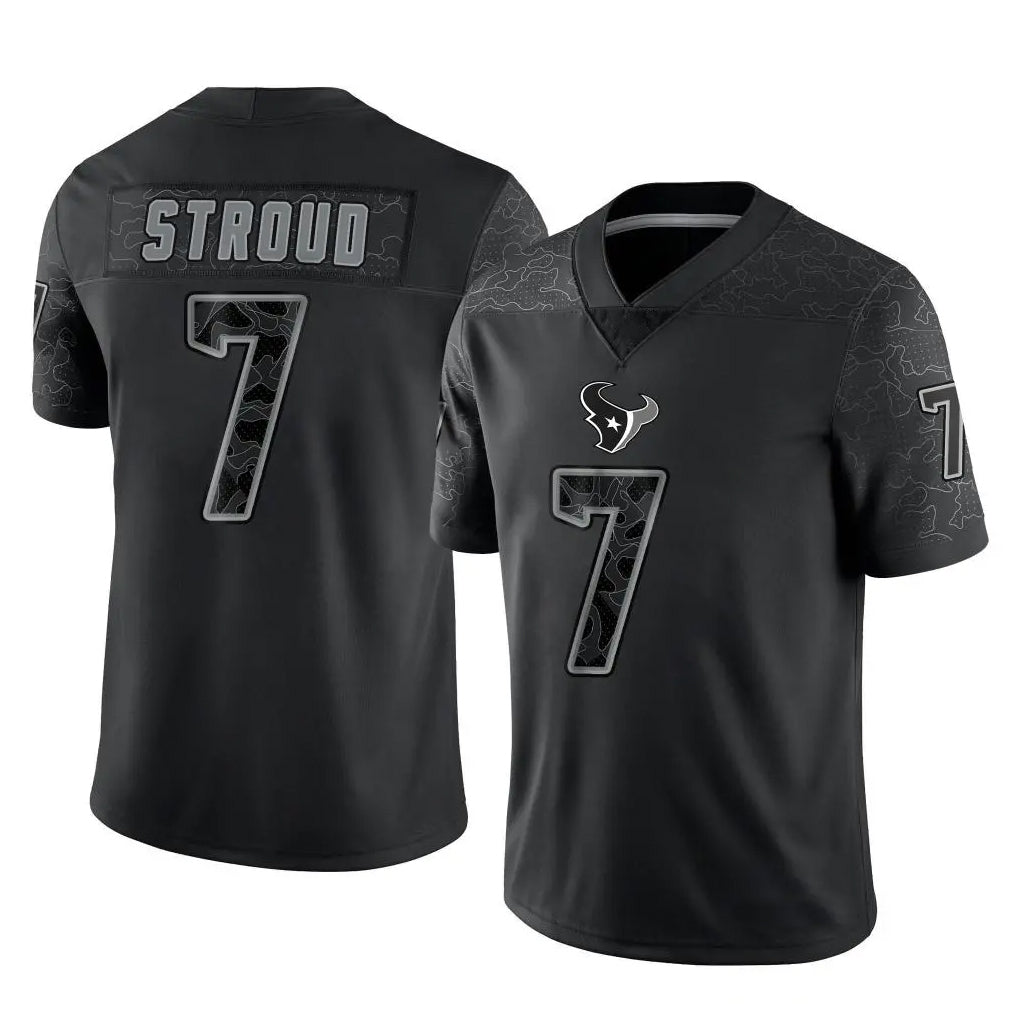 Friene H.Texans #7 C.J. Stroud Player Black REFLECTIVE Limited Stitched Jerseys