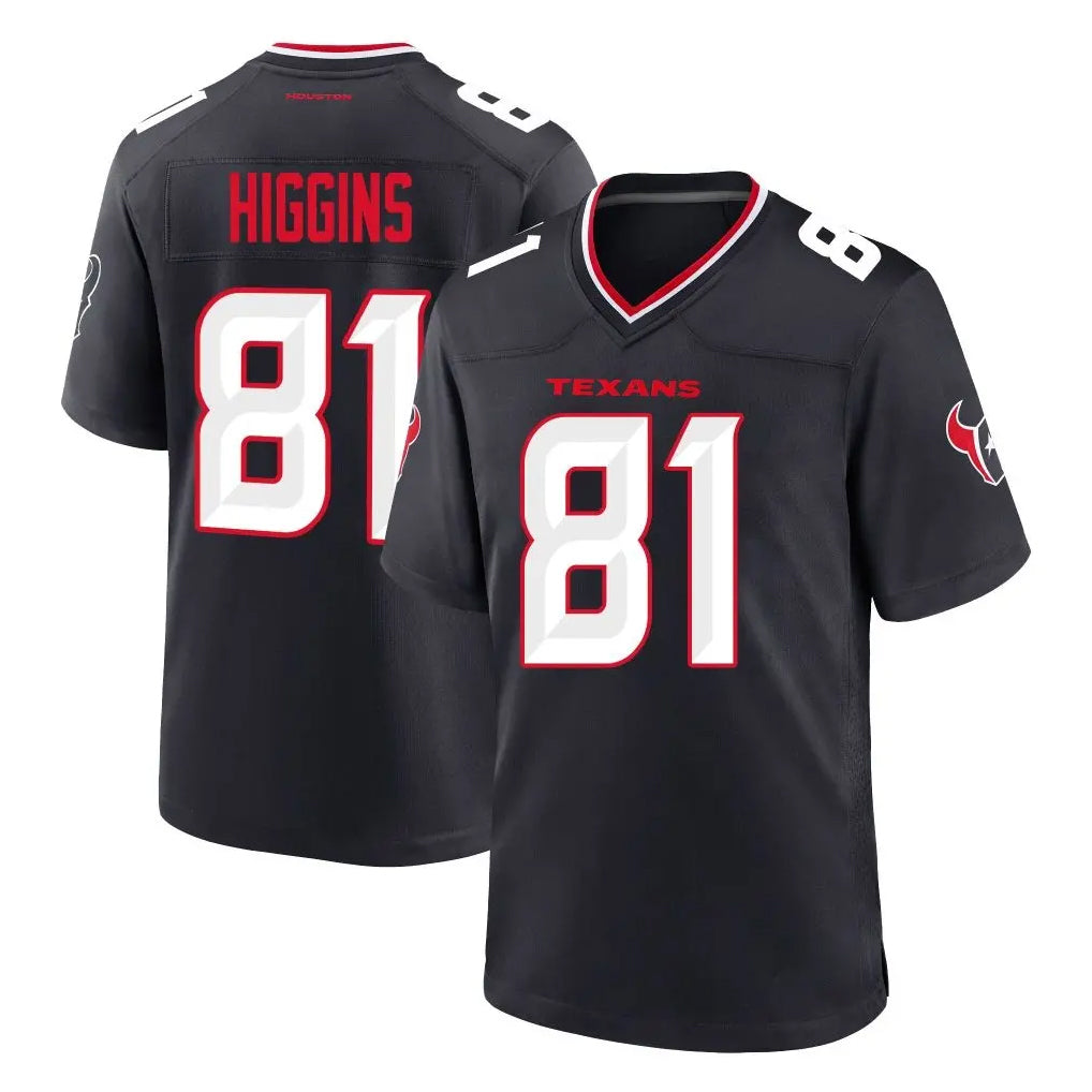 Friene H.Texans #81 Jayden Higgins Player Navy Team Home Game Stitched Jerseys