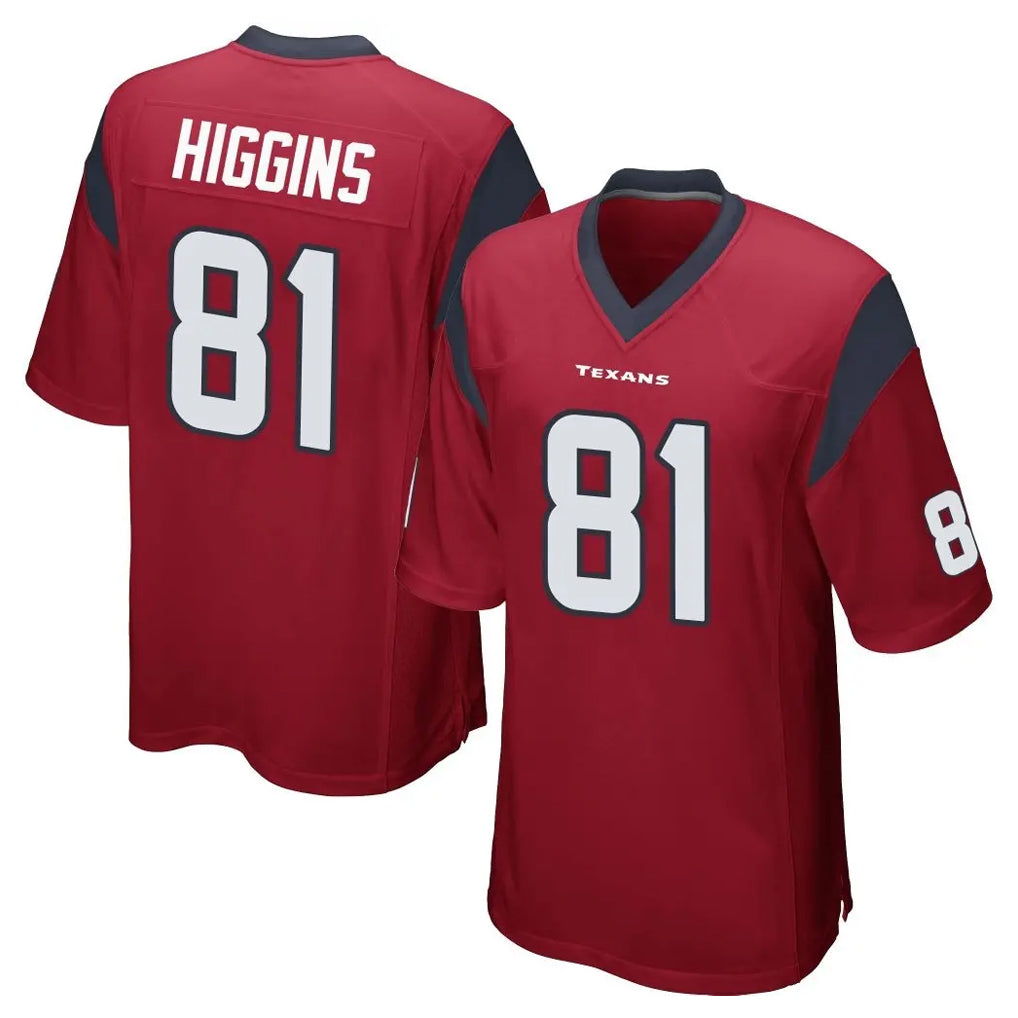 Friene H.Texans #81 Jayden Higgins Player Red Home Game Stitched Jerseys
