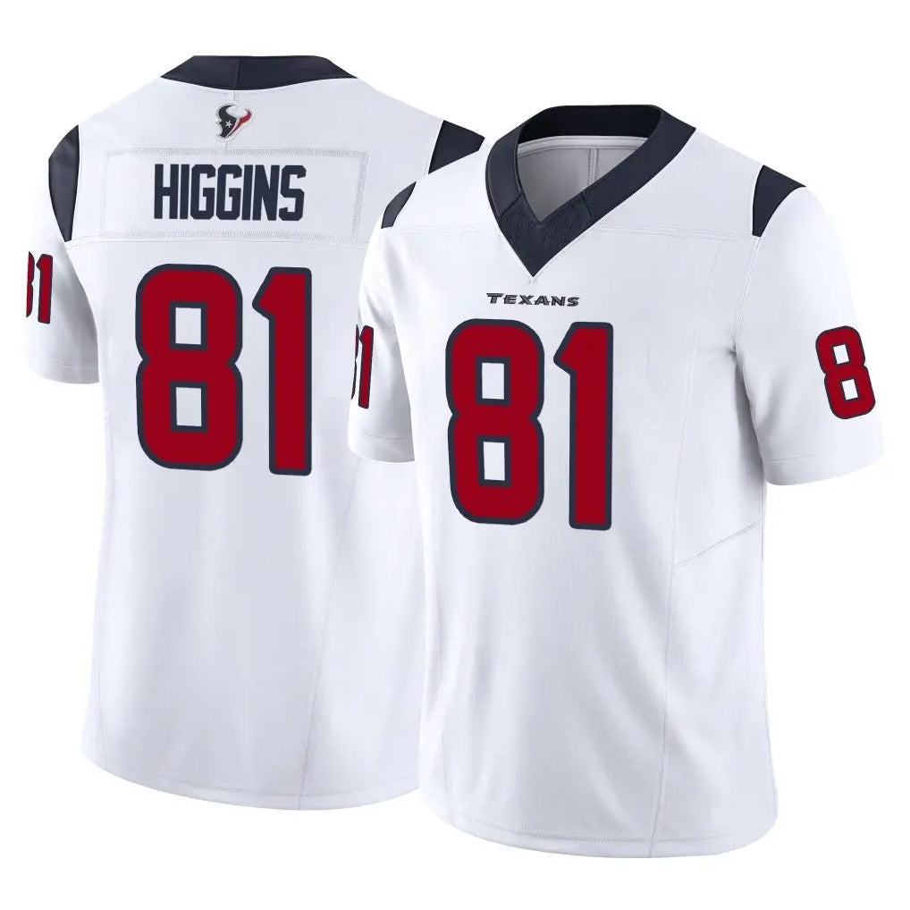 Friene H.Texans #81 Jayden Higgins Player White Limited Vapor F.U.S.E. Home Game Stitched Jerseys