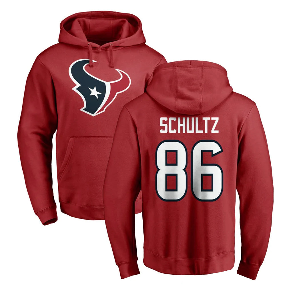 Friene H.Texans #86 Dalton Schultz Player Red Pro Line Pullover Hoodie Limited Game Stitched Jerseys