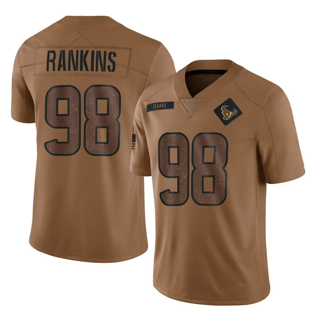 Friene H.Texans #98 Sheldon Rankins Player Brown Salute To Service Limited Stitched Jerseys