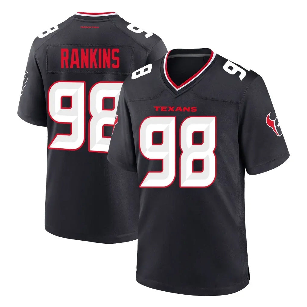 Friene H.Texans #98 Sheldon Rankins Player Navy Team Home Game Stitched Jerseys