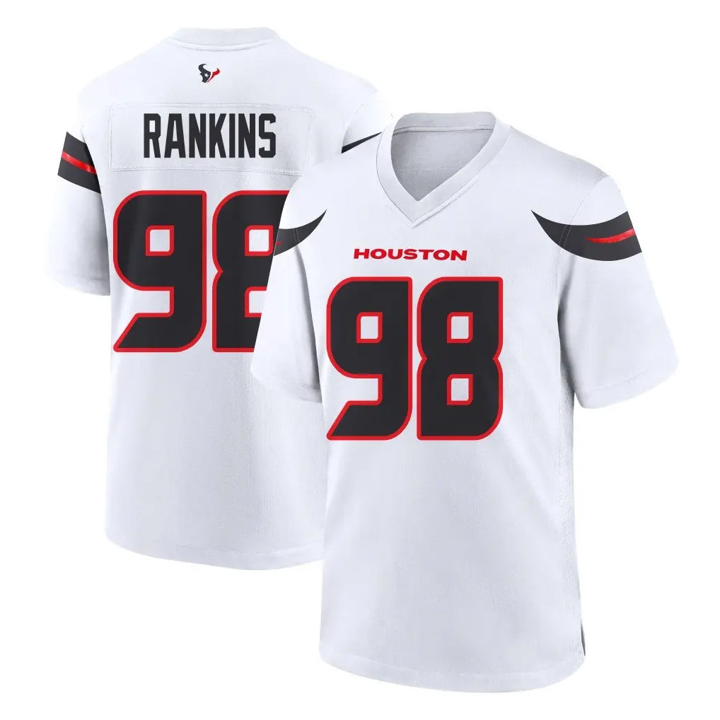 Friene H.Texans #98 Sheldon Rankins Player White Home Game Stitched Jerseys