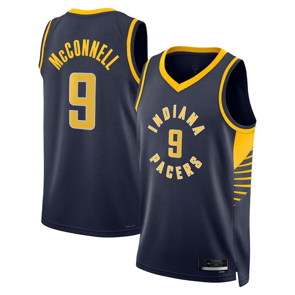 Friene I.Pacers #9 T.J. McConnell Navy Swingman Replica Jerseys - Icon Edition