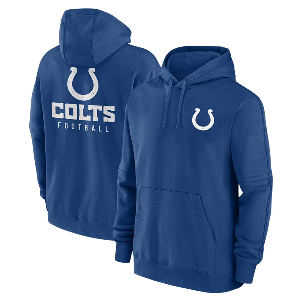 Friene IN.Colts Blue Sideline Club Fleece Long Sleeve Hoodie Limited Blank Player Stitched Jerseys