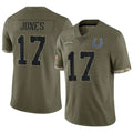 Friene IN.Colts #17 Daniel Jones Player Salute to Service Olive Stitched Jerseys