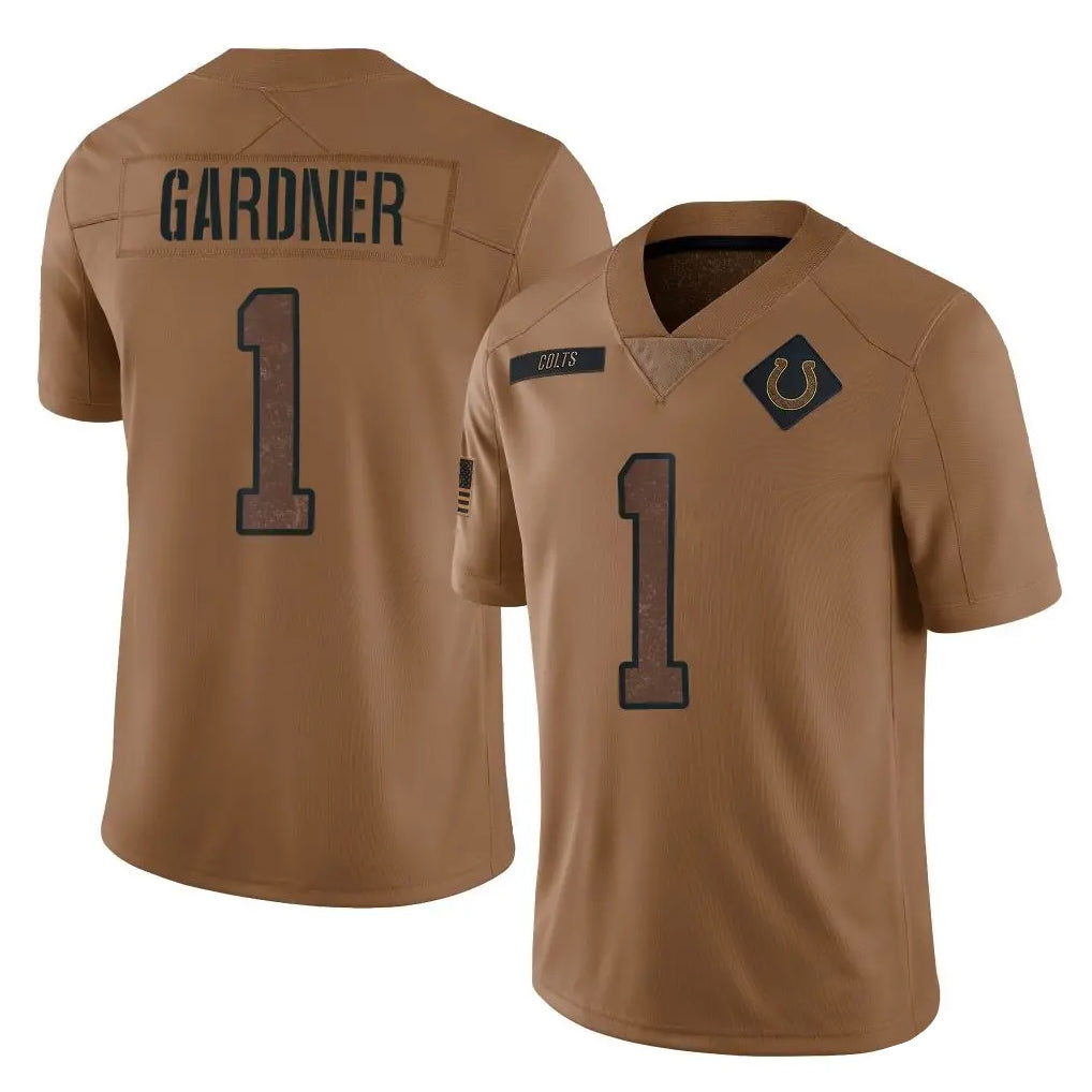 Friene IN.Colts #1 Sauce Gardner Player Brown Salute To Service Limited Stitched Jerseys