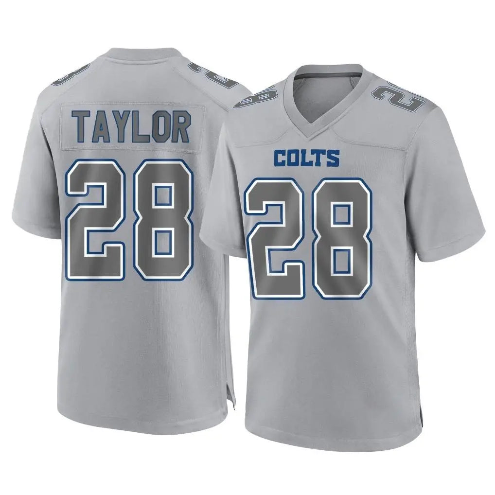 Friene IN.Colts #28 Jonathan Taylor Player Gray Atmosphere Fashion Home Game Stitched Jerseys