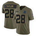 Friene IN.Colts #28 Jonathan Taylor Player Olive 2025 Salute To Service Limited Game Stitched Jerseys