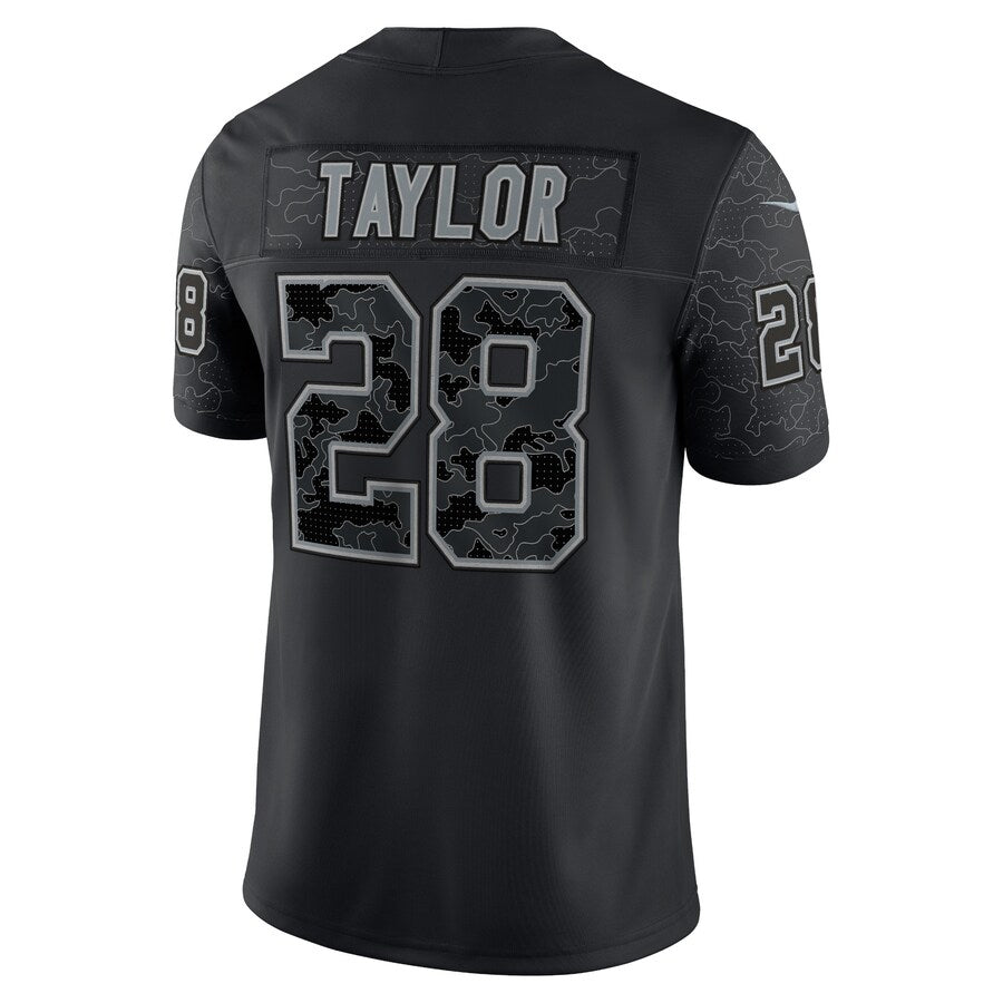 Friene IN.Colts #28 Jonathan Taylor Player RFLCTV Limited Black Stitched Jerseys