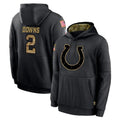 Friene IN.Colts #2 Josh Downs Player Black Salute to Service Hoodies Limited Game Stitched Jerseys
