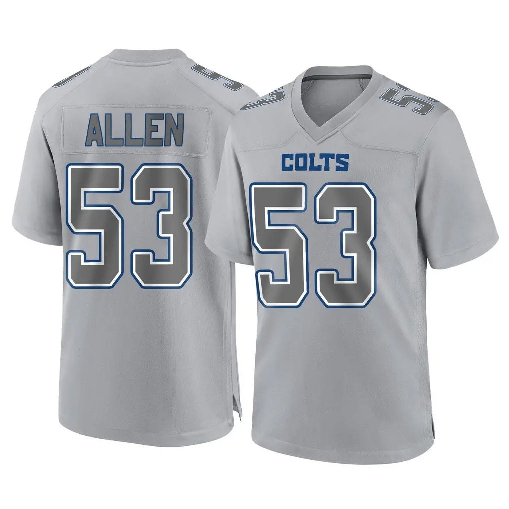 Friene IN.Colts #53 CJ Allen Player Gray Atmosphere Fashion Home Game Stitched Jerseys
