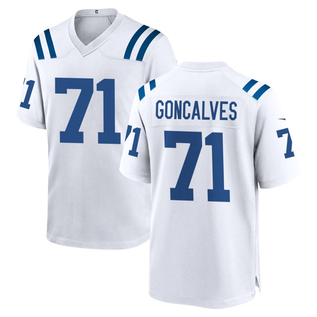 Friene IN.Colts #71 Matt Goncalves Player White Home Game Stitched Jerseys
