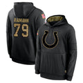 Friene IN.Colts #79 Bernhard Raimann Player Black Salute to Service Hoodies Limited Game Stitched Jerseys