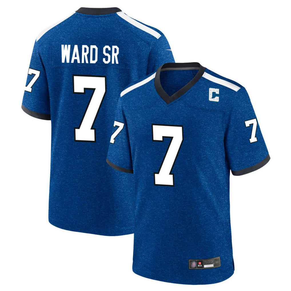 Friene IN.Colts #7 Charvarius Ward Sr. Player Royal Alternate Indiana Nights Home Game Stitched Jerseys