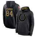 Friene IN.Colts #84 Tyler Warren Player Black Salute to Service Hoodies Limited Game Stitched Jerseys