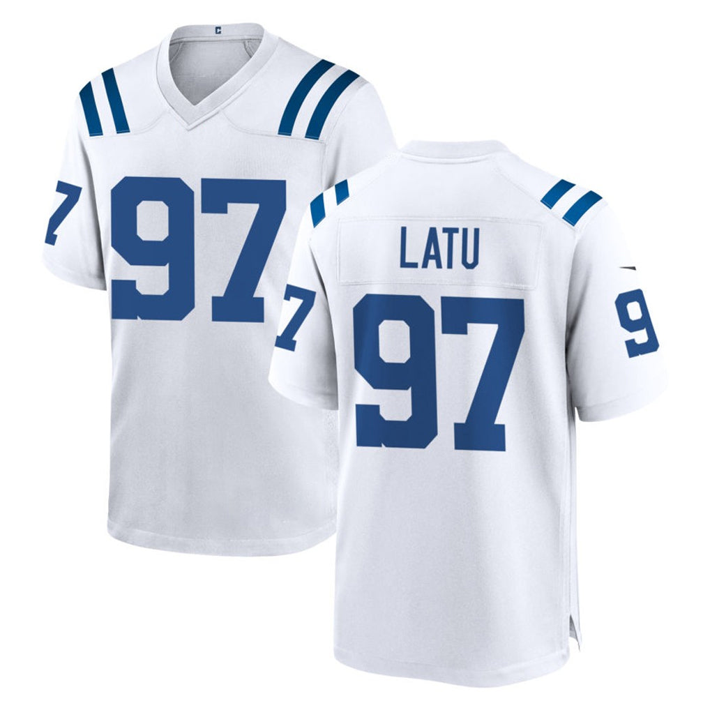Friene IN.Colts #97 Laiatu Latu Player White Home Game Stitched Jerseys