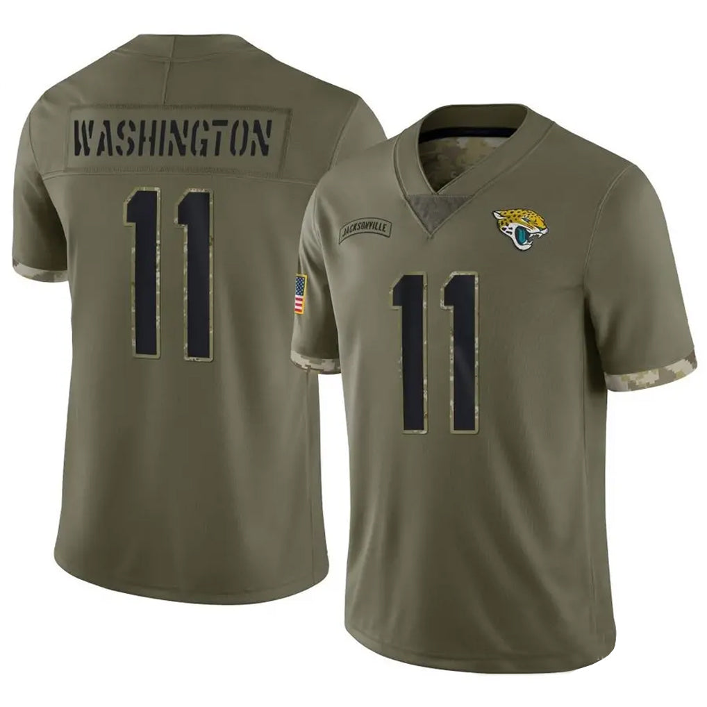Friene J.Jaguars #11 Parker Washington Player Olive Salute To Service Limited Stitched Jerseys