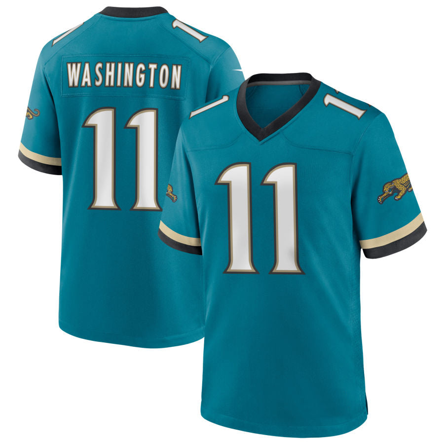 Friene J.Jaguars #11 Parker Washington Player Teal Prowler Throwback Stitched Jerseys