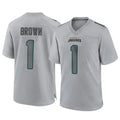 Friene J.Jaguars #1 Montaric Brown Player Gray Atmosphere Fashion Home Game Stitched Jerseys