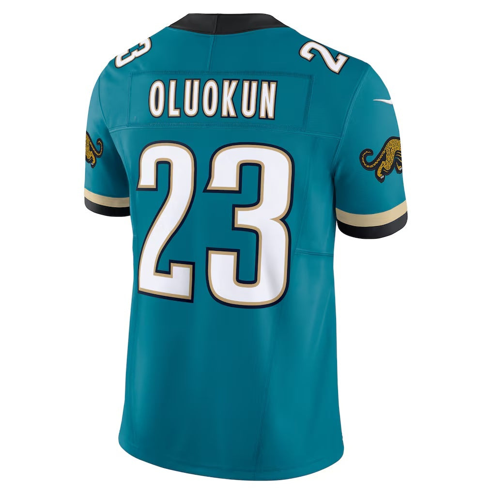 Friene J.Jaguars #23 Foye Oluokun Teal Prowler Throwback Vapor F.U.S.E. Limited Stitched Jerseys