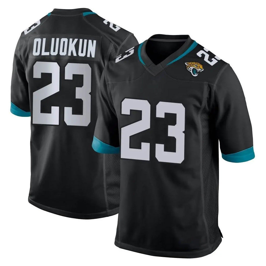 Friene J.Jaguars #23 Foyesade Oluokun Player Black Home Game Stitched Jerseys