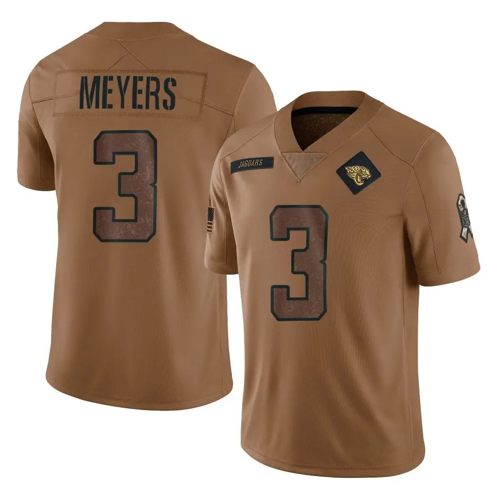 Friene J.Jaguars #3 Jakobi Meyers Player Brown Salute To Service Limited Stitched Jerseys