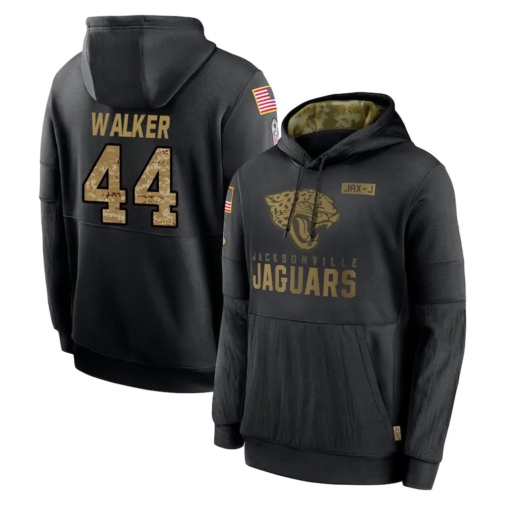 Friene J.Jaguars #44 Travon Walker Player Black Salute to Service Hoodies Limited Game Stitched Jerseys