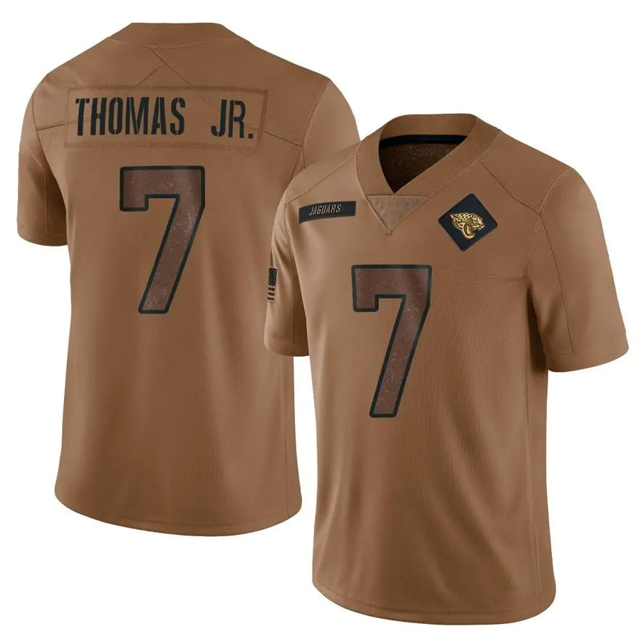 Friene J.Jaguars #7 Brian Thomas Jr. Player Brown Salute To Service Limited Stitched Jerseys