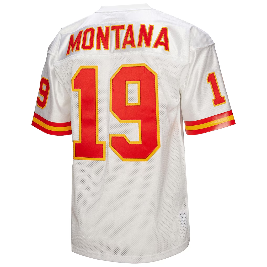 Friene KC.Chiefs 1994 #19 Joe Montana Mitchell & Ness White Authentic Throwback Retired Player Puhic  Stitched Jerseys