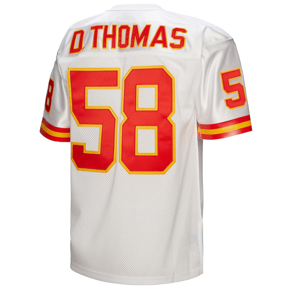 Friene KC.Chiefs 1994 #58 Derrick Thomas Mitchell & Ness White Authentic Throwback Retired Player Puhic Stitched Jerseys