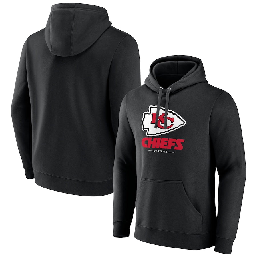 Friene Custom KC.Chiefs Blank Player Black Pullover Hoodie Stitched Jerseys