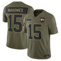 Friene KC.Chiefs #15 Patrick Mahomes Olive 2025 Salute to Service Limited Stitched Jerseys