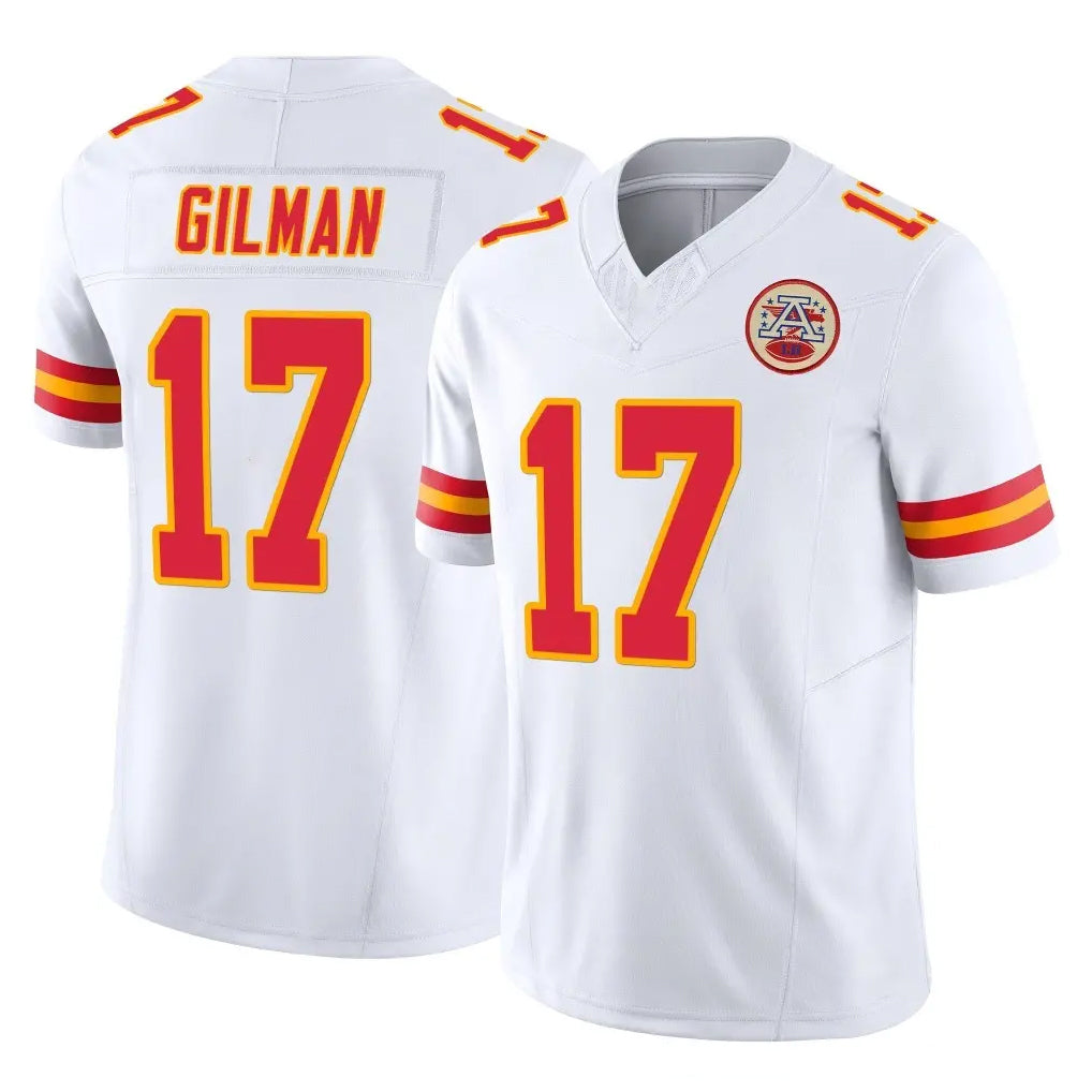 Friene KC.Chiefs #17 Alohi Gilman Player White Limited Vapor F.U.S.E. Home Game Stitched Jerseys