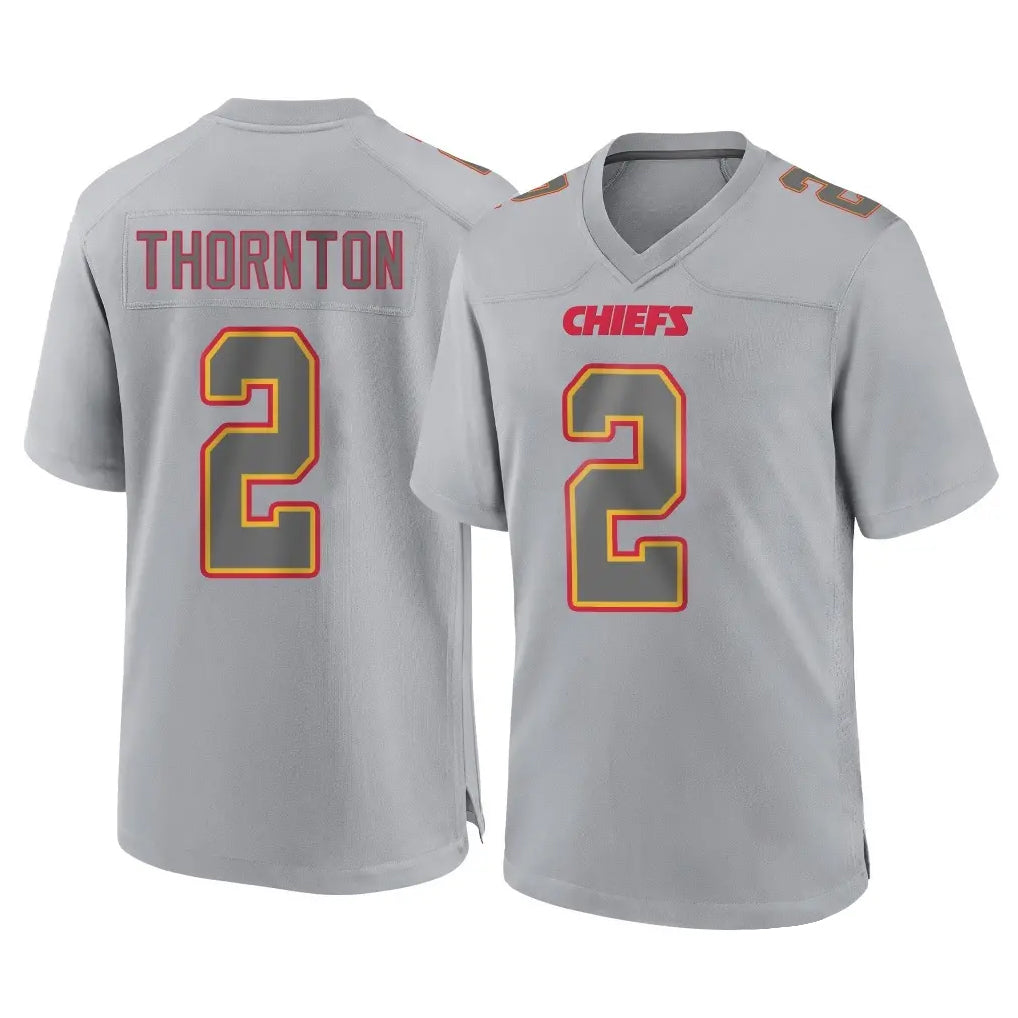 Friene KC.Chiefs #2 Tyquan Thornton Player Gray Atmosphere Fashion Game Stitched Jerseys