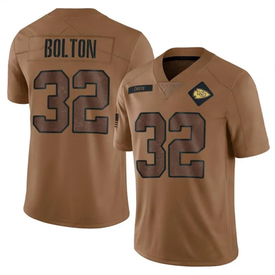 Friene KC.Chiefs #32 Nick Bolton Player Brown Salute To Service Limited Stitched Jerseys