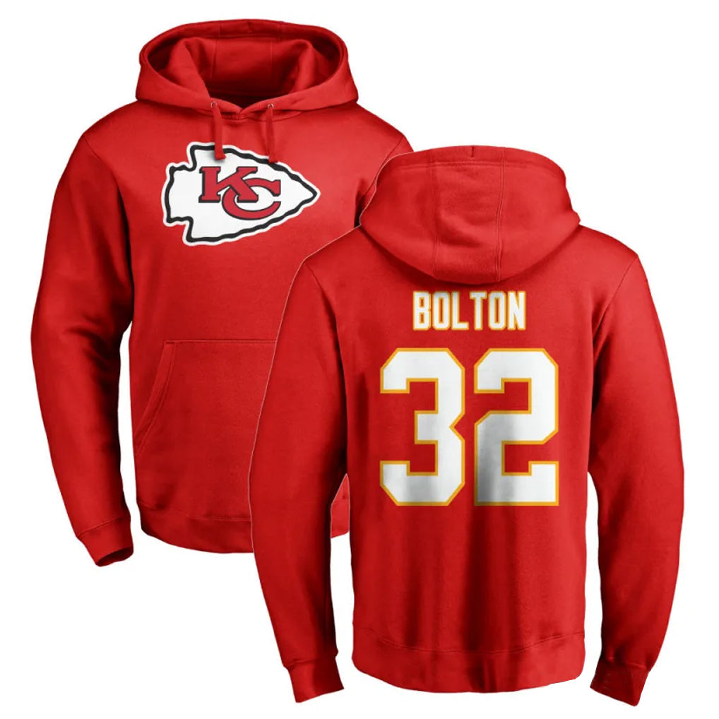 Friene KC.Chiefs #32 Nick Bolton Player Red Pullover Hoodies Stitched Jerseys